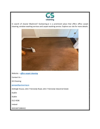 Office Carpet Cleaning  Gscleaning.ie