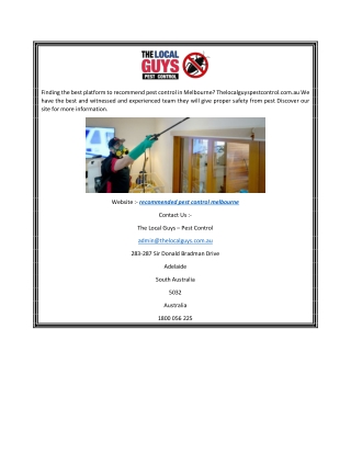 Recommended Pest Control Melbourne Thelocalguyspestcontrol.com.au