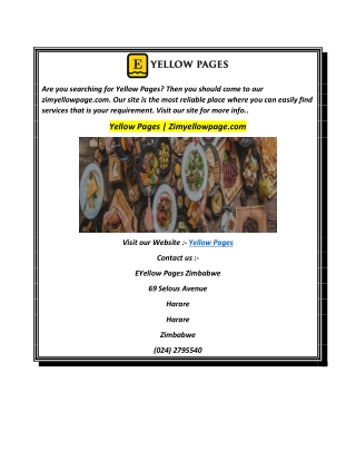 Yellow Pages  Zimyellowpage.com