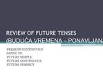 REVIEW OF FUTURE TENSES BUDUCA VREMENA PONAVLJANJE