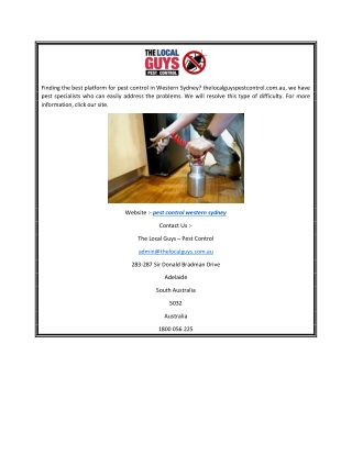 Pest Control Western Sydney Thelocalguyspestcontrol.com.au