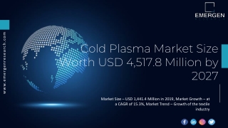 Cold Plasma Market Size Worth USD 4,517.8 Million by 2027