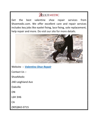 Valentino Shoe Repair Shoemedic.com