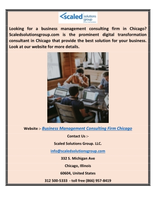 Business Management Consulting Firm Chicago | Scaledsolutionsgroup.com