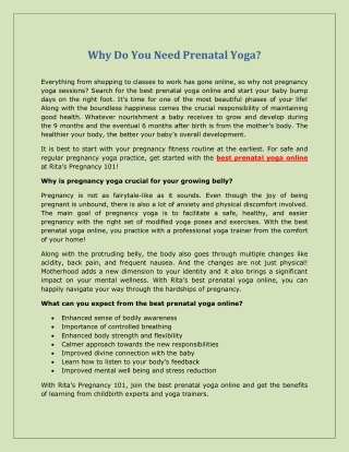 Why Do You Need Prenatal Yoga.docx