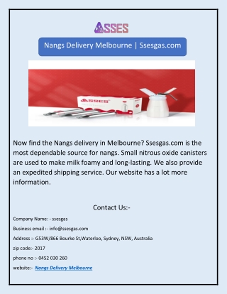 Nangs Delivery Melbourne | Ssesgas.com