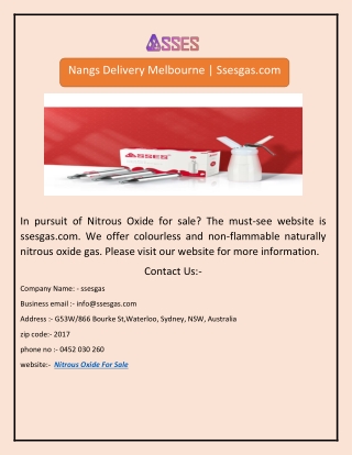 Nitrous Oxide For Sale | Ssesgas.com