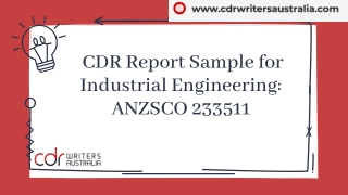 CDR Report sample for Industrial Engineering ANZSCO 233511
