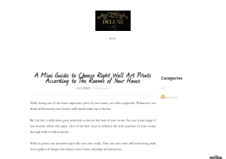A Mini Guide to Choose Right Wall Art Prints According to The Rooms of Your Hous