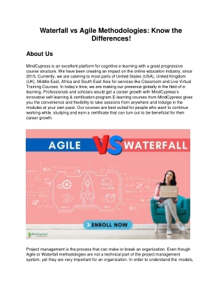 Waterfall vs Agile Methodologies: Know the Differences!