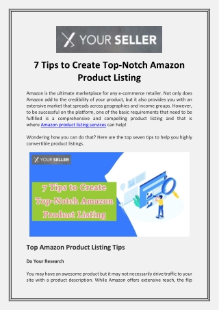 7 Tips to Create Top-Notch Amazon Product Listing