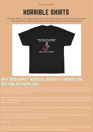 Why Broadway musical quotes t-shirts are getting so popular