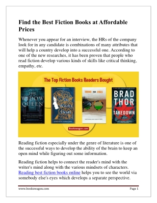 Find the Best Fiction Books at Affordable Prices - Bookswagon