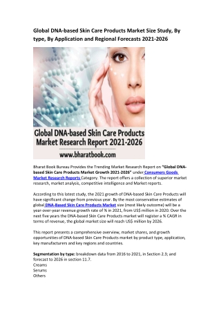 Global DNA-based Skin Care Products Market Research Report 2021-2026