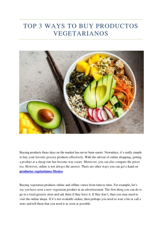 Top 3 Ways To Buy Productos Vegetarianos