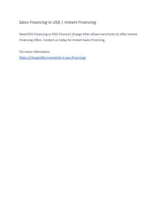 Sales Financing in USA | Instant Financing