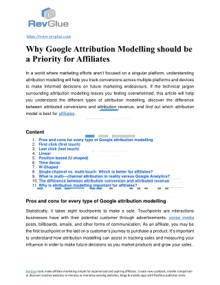 Why Google Attribution Modelling should be a Priority for Affiliates?