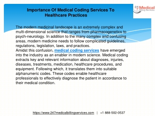 Importance Of Medical Coding Services To Healthcare Practices