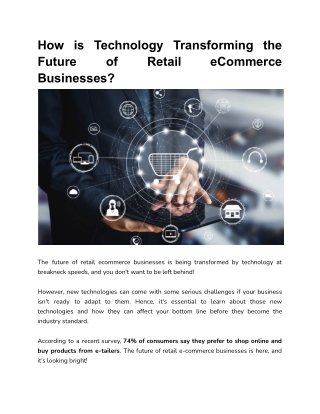 How is Technology Transforming the Future of Retail eCommerce Businesses_