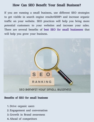 SEO benefit your small business