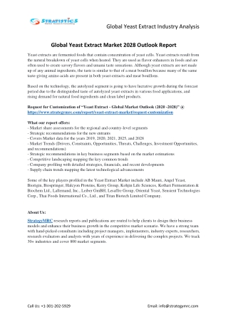 Yeast Extract Market Forecasts to 2028