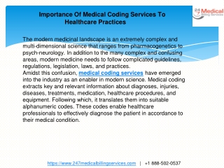 Importance Of Medical Coding Services To Healthcare Practices