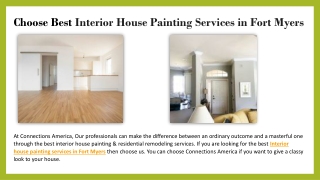 Choose Best Interior House Painting Services in Fort Myers