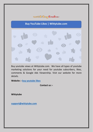 Buy YouTube Likes | Wittytube.com