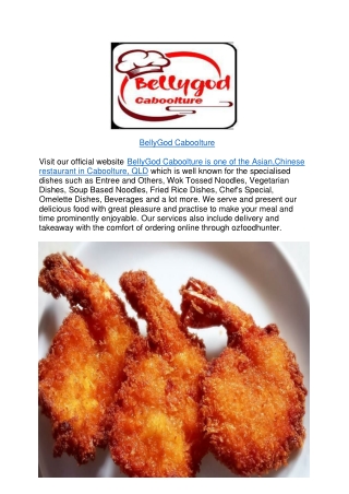 5% off - BellyGod Caboolture Chinese Restaurant Menu,QLD