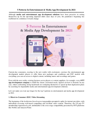 5 Patterns In Entertainment & Media App Development In 2021