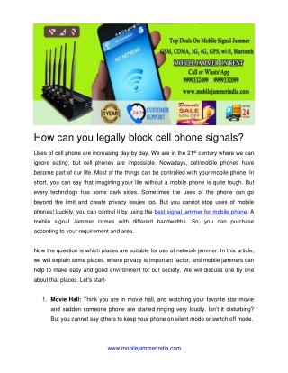 How can you legally block cell phone signals