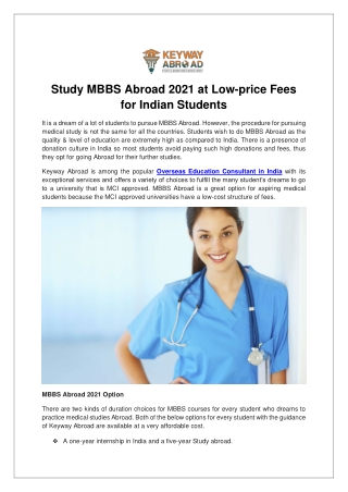 Study MBBS Abroad 2021 at Low-price Fees for Indian Students