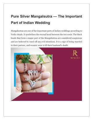 Pure Silver Mangalsutra