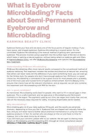 What is Eyebrow Microblading Facts about Semi-Permanent Eyebrow and Microblading