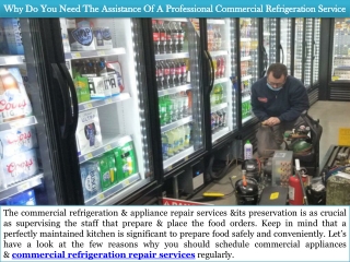 Why Do You Need The Assistance Of A Professional Commercial Refrigeration Service