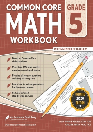 READ 5th grade Math Workbook CommonCore Math Workbook