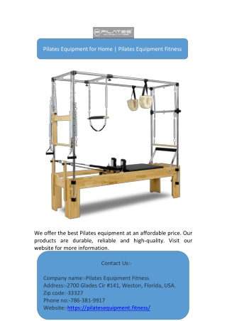 Pilates Equipment for Home | Pilates Equipment Fitness