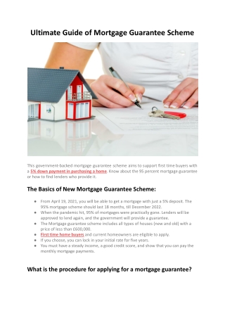 Ultimate Guide of Mortgage Guarantee Scheme - Mountview Financial Solutions