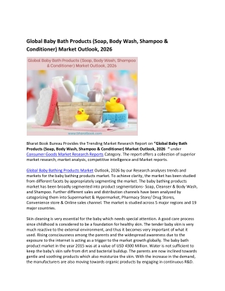 Global Baby Bath Products Market Research Report 2021-2026