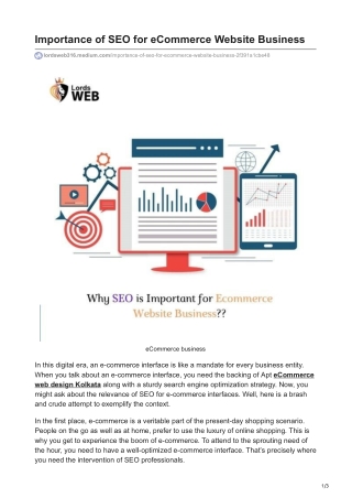 Importance of SEO for eCommerce Website Business