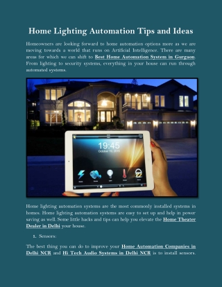 Home Lighting Automation Tips and Ideas