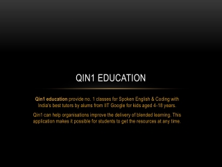 Qin1 Education - No. 1 classes for Spoken English