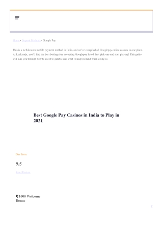 Best Google Pay Casinos in India