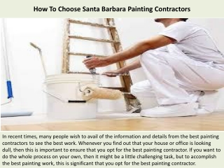 How To Choose Santa Barbara Painting Contractors