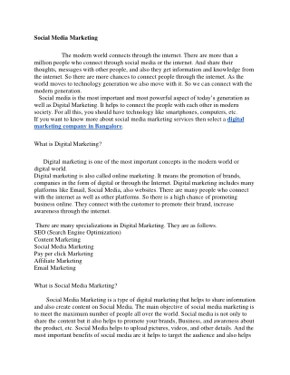 Social Media Marketing