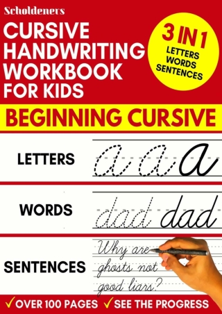 EBOOK Cursive Handwriting Workbook for Kids 3 in 1 Writing Practice Book to Master