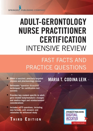 DOWNLOAD Adult Gerontology Nurse Practitioner Certification Intensive Review Third