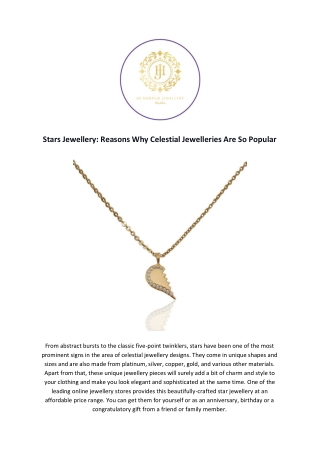 Reasons Why Celestial Jewelleries Are So Popular
