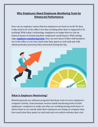 Why Employers Need Employee Monitoring Tools for Enhanced Performance