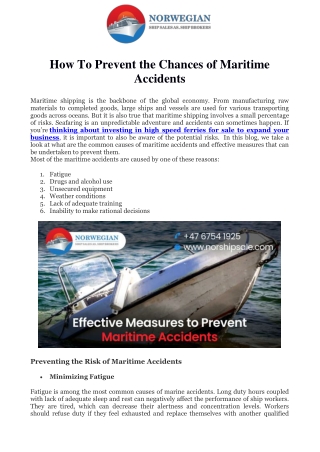 How To Prevent the Chances of Maritime Accidents